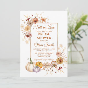 Verliefd Bridale Shower Pompoen Roest Bloemen Kaart
