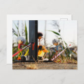 Verliefd fubby poppetje dat hart heeft geschilderd briefkaart (Voorkant / Achterkant)