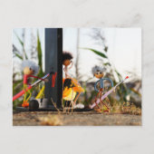 Verliefd fubby poppetje dat hart heeft geschilderd briefkaart (Voorkant)