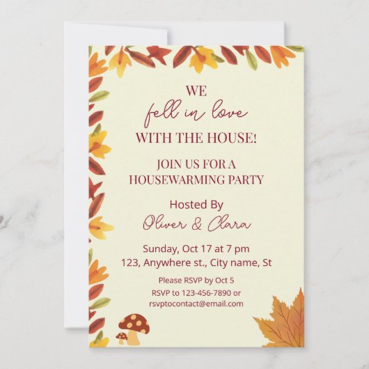 Verliefd geworden herfst verlaat Herfst Housewarmi Kaart (Voorkant)