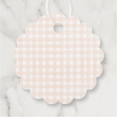 Verliefd Gingham Baby Shower Bedankjes Labels (Achterkant)