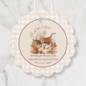 Verliefd Gingham Baby Shower Bedankjes Labels (Voorkant)