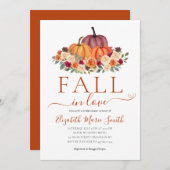 Verliefd Hart Bloemig Pompoen Bruidscadeau Kaart (Voorkant / Achterkant)