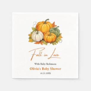 Verliefd Herfst Landelijke Pompoen Baby Shower Servet