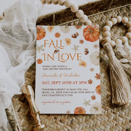 Verliefd in de herfst bloemen baby shower kaart