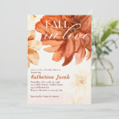Verliefd in de herfst bloemen bruidsfeest kaart (Staand voorkant)