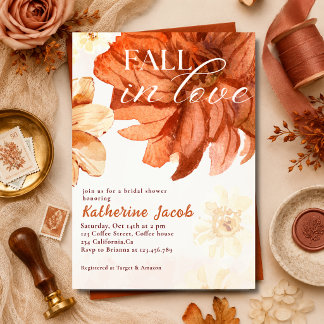 Verliefd in de herfst bloemen bruidsfeest kaart