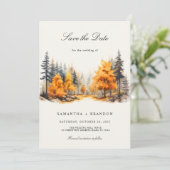 Verliefd in het herfstbos Foto Save The Date (Staand voorkant)