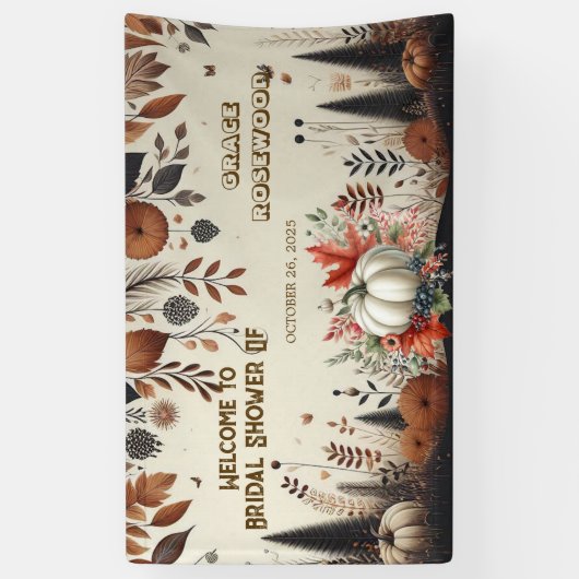 Verliefd in Pompoenlandelijke Bruiloft met Rustiek Spandoek (Verticaal)