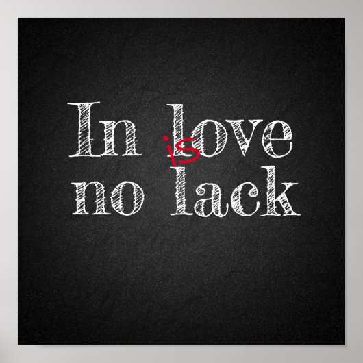 Verliefd is geen gebrek aan aanmoediging houtskool poster (Voorkant)