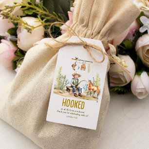 Verliefd op alle liefde Visser Derby Baby Shower Cadeaulabel
