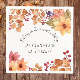 Verliefd op Bloemrijke Herfst Baby Shower Servet