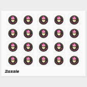 Verliefd op de eerste hap Cupcake liefhebber Vierkante Sticker (Vel)