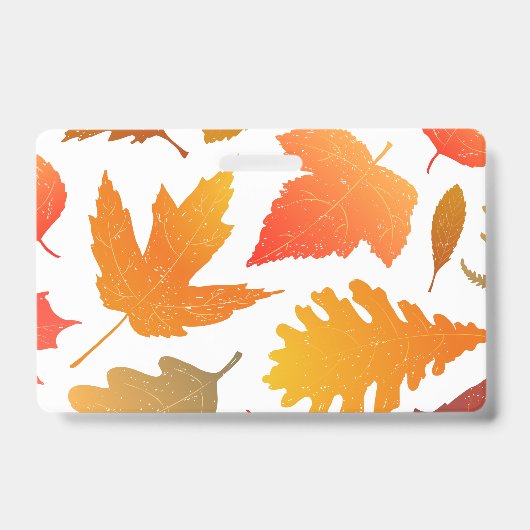 Verliefd op de herfst – Cozy bladpatroon Badge (Voorzijde)