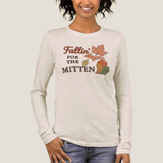 VERLIEFD OP DE MITTEN MICHIGAN HERFST TEE Tri-Blend SHIRT (Voorkant)