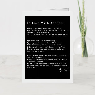 Verliefd op een ander liefdesgedicht folie wenskaart