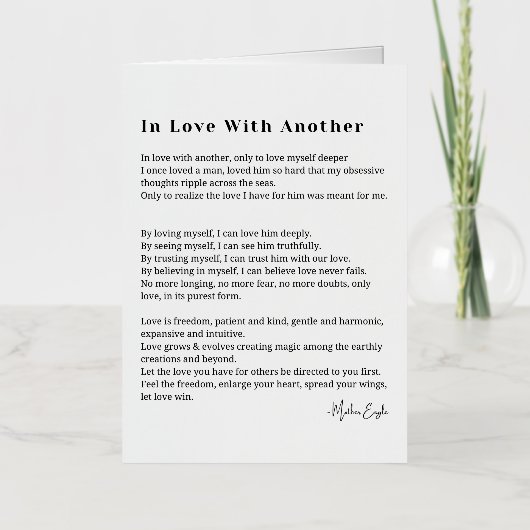 Verliefd op een ander liefdesgedicht folie wenskaart (Voorkant)