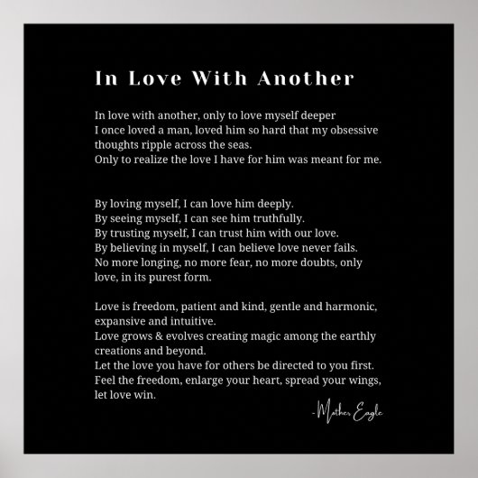 Verliefd op een ander liefdesgedicht poster muurku (Voorkant)