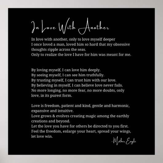 Verliefd op een ander liefdesgedicht poster muurku (Voorkant)