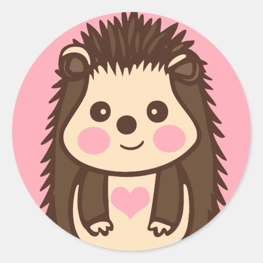 Verliefd op egels Schattige Hedgie Ronde Sticker (Voorkant)