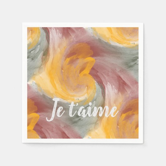 Verliefd op Franse herfstverf Waterverf wervelinge Servet (Voorkant)