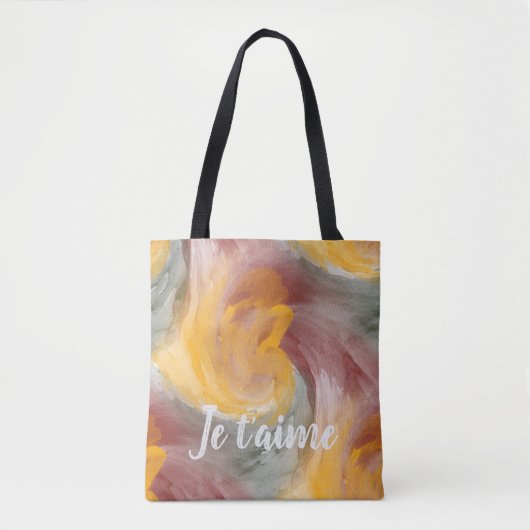 Verliefd op Franse herfstverf Waterverf wervelinge Tote Bag (Voorkant)