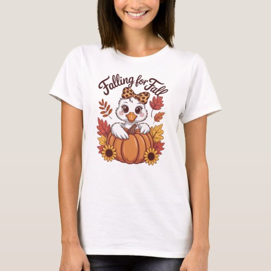 Verliefd op Herfst Cute Eend T-shirt (Voorkant)