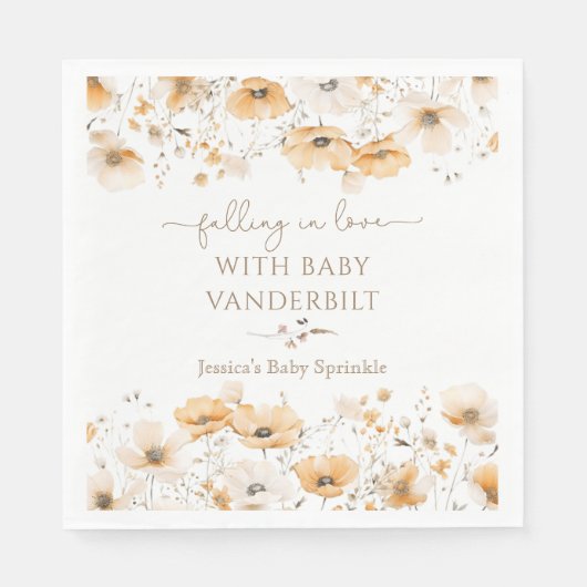 Verliefd op Herfst Wildflower Baby shower Servet (Voorkant)