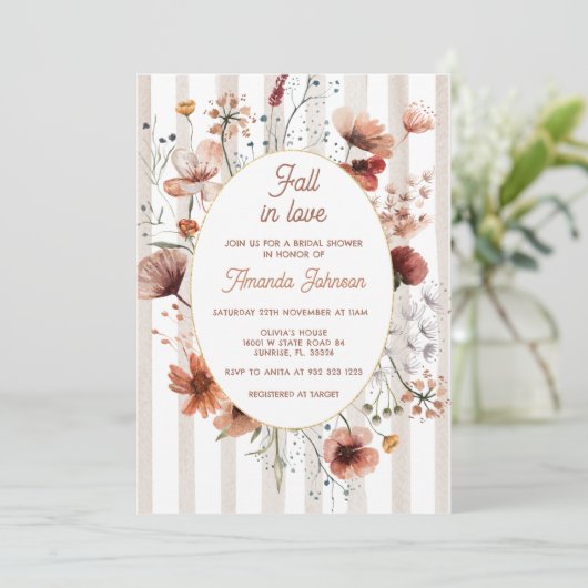 Verliefd op Herfst Wildflower Vrijgezellenfeest Kaart (Staand voorkant)