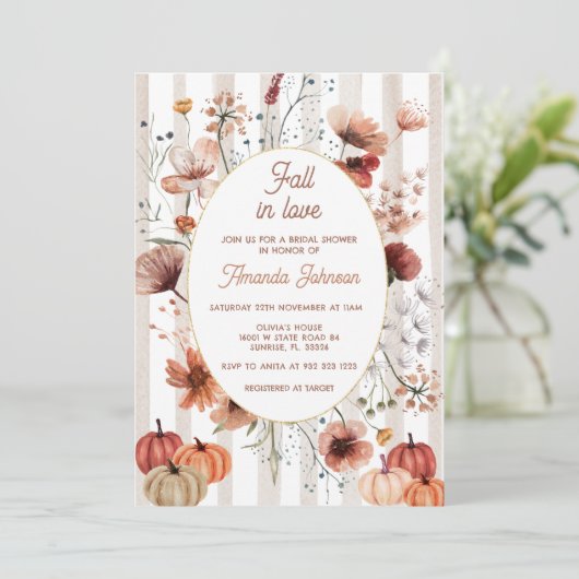 Verliefd op Herfst Wildflower Vrijgezellenfeest Kaart (Staand voorkant)