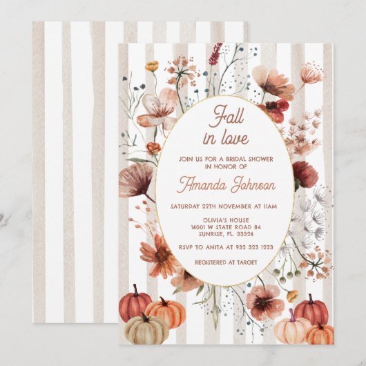 Verliefd op Herfst Wildflower Vrijgezellenfeest Kaart (Voorkant / Achterkant)