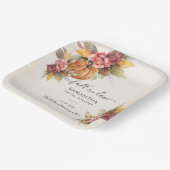 Verliefd op herfstbladeren Pompoen Bruidsfeest Papieren Bordje (Gebogen)