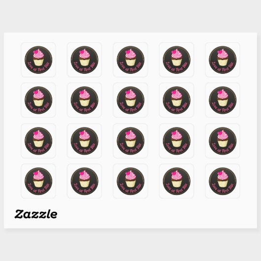 Verliefd op het eerste hapje Cupcake liefhebber Vierkante Sticker (Vel)