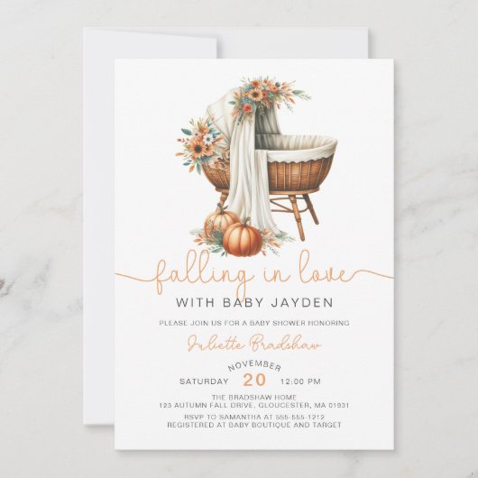 Verliefd op het Herfst Bloemen Baby shower Kaart (Voorkant)