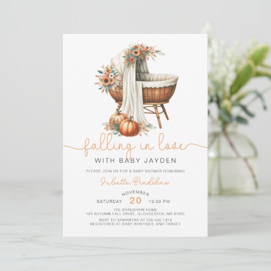 Verliefd op het Herfst Bloemen Baby shower Kaart (Staand voorkant)