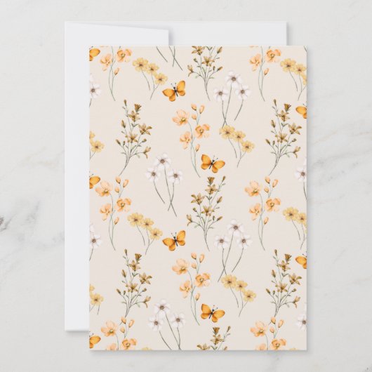 Verliefd op het Wildflower Baby shower Kaart (Achterkant)