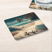 Verliefd op het Zee | Tropische kunst Kartonnen Onderzetters (Schuin)