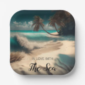 Verliefd op het Zee | Tropische kunst Papieren Bordje (Voorkant)