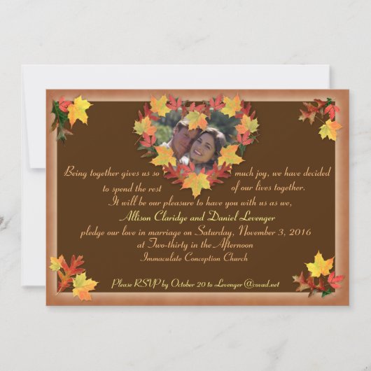 Verliefd op huwelijksuitnodiging kaart (Voorkant)