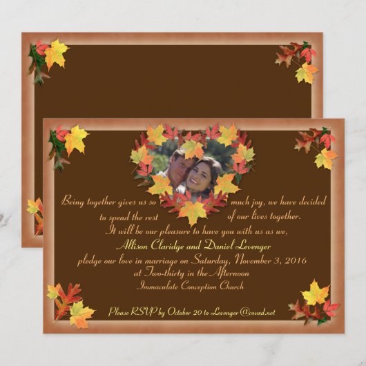 Verliefd op huwelijksuitnodiging kaart (Voorkant / Achterkant)