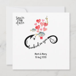Verliefd op jou visliefhebbers Bruiloft  Aquarel Save The Date