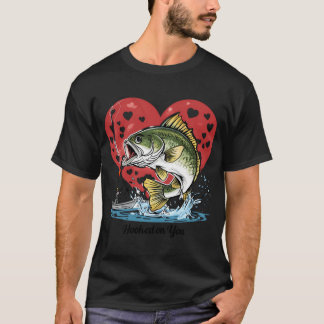 Verliefd op Jou Vissen Baars — Retro Cartoon Har T-shirt