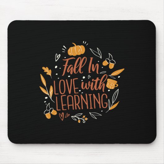 Verliefd Op Leren Herfst Leraar Fall Muismat (Voorkant)