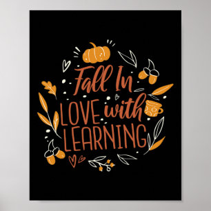 Verliefd Op Leren Herfst Leraar Val Poster