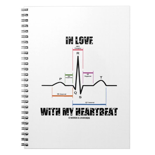 Verliefd op mijn hartslag (elektrocardiogram) notitieboek (Voorkant)