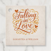 Verliefd op moderne herfstbruiloft bedankjes labels (Voorkant)