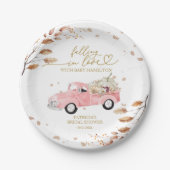 Verliefd op pompoen Herfst Baby shower Papieren Bordje (Voorkant)