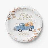 Verliefd op pompoen Herfst Baby shower Papieren Bordje (Voorkant)