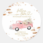 Verliefd op pompoen Herfst Baby shower Ronde Sticker (Voorkant)