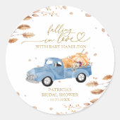 Verliefd op pompoen Herfst Baby shower Ronde Sticker (Voorkant)
